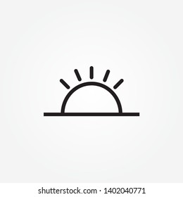 Sunrise vector icon. Sun, rise symbol. Morning icon. Linear style sign for mobile concept and web design. Sunrise symbol logo illustration.