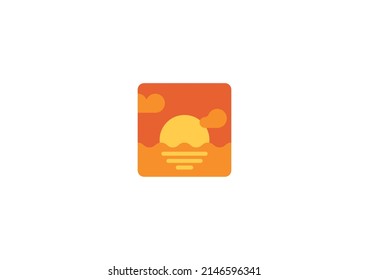 Sunrise Vector Isolated Emoticon. Sunrise Icon