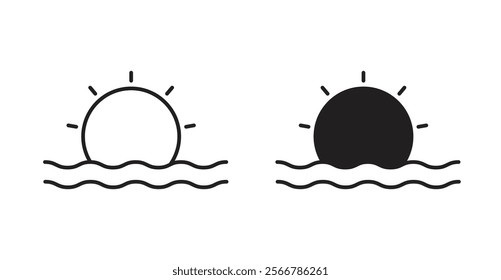 Sunrise vector line icon illustration
