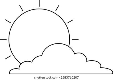 sunrise vector on cloudy sky