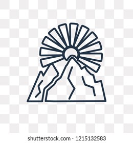 Sunrise vector outline icon isolated on transparent background, high quality linear Sunrise transparency concept can be used web and mobile