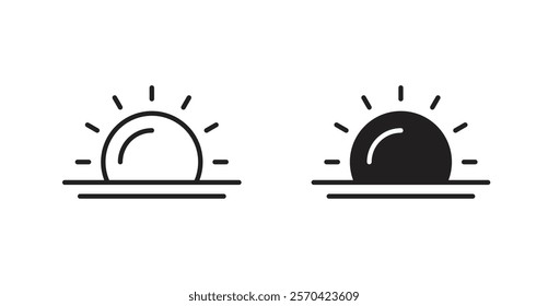 Sunrise vector web icons set
