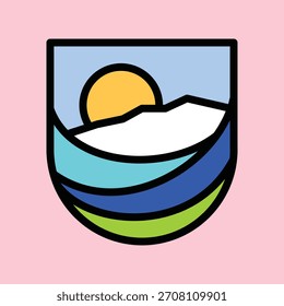 Diseño gráfico de la camiseta del Arte vectorial de la ilustración de la vista del amanecer