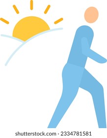 Sunrise Walk Icon image. Suitable for mobile application.