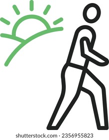 Sunrise Walk Icon image. Suitable for mobile application.