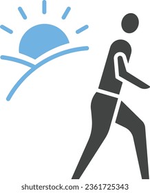 Sunrise Walk Icon image. Suitable for mobile application.