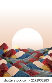 Fondo del patrón japonés de la ola del sol