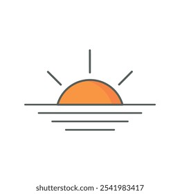 sunrise weather icon linear style isolated white.