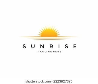 Sunrise. white background vector logo template