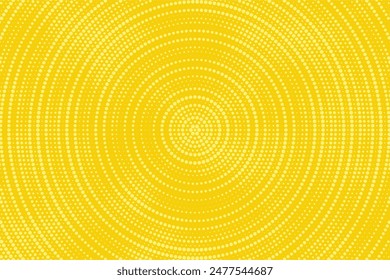Sunrise yellow pop art retro background with halftone in comics style background. Abstract halftone background fit for social media post, presentation banner, poster, flyer, business card and more.