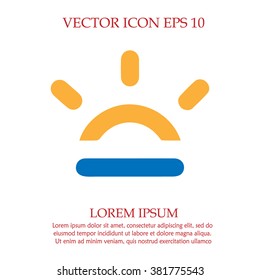 Sunrise/Sunset vector icon EPS 10. Simple isolated logo.