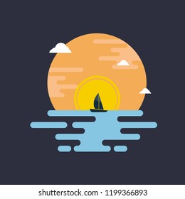 sunrise/sunset view with flat design style