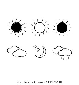 Suns collection on white background