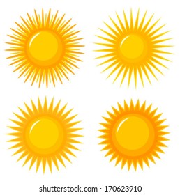 Suns elements or icons collection. Vector illustration