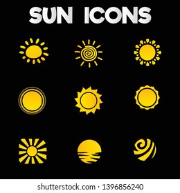 suns icon collection flat design