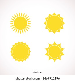 suns icon collection, Sun icon set, vector illustration