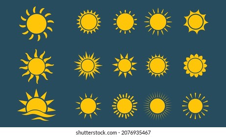suns icon collection. Vector logo for web design. Vector illustration