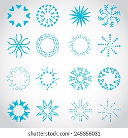 Sun's Rays Icons Set - Isolated On Gray Background - Vector Illustration, Graphic Design, Editable For Your Design