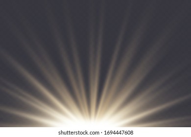 The sun's rays shine with a special light. Vector