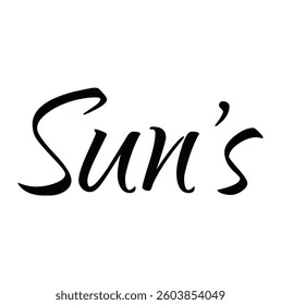 sun's text for T-shirt and other use on white  background.