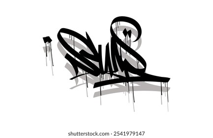 SUNS word graffiti tag design