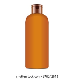 Sunscreen Blank Plastic Pack Bottle. Vector Realistic Mock up Template for your design