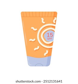 Sunscreen for the body in a vector on a white background.