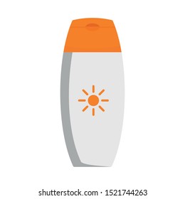 Sunscreen bottle cream icon. Flat illustration of sunscreen bottle cream vector icon for web design
