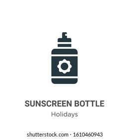 Sunscreen bottle glyph icon vector on white background. Flat vector sunscreen bottle icon symbol sign from modern holidays collection for mobile concept and web apps design.