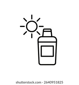 sunscreen bottle icon black art line