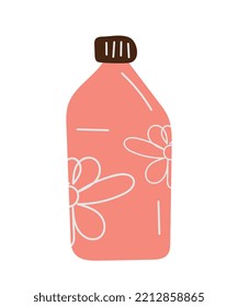Sunscreen in bottle icon. Cosmetics to protect skin from direct sunlight. Health care, beauty and hygiene. Graphic element for website. Stickers for social networks. Cartoon flat vector illustration