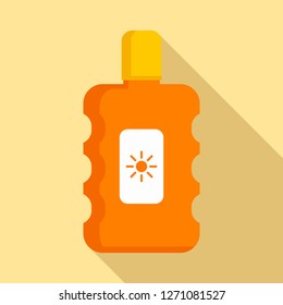 Sunscreen bottle icon. Flat illustration of sunscreen bottle vector icon for web design