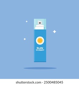 sunscreen bottle icon. Flat illustration of body cream icon. suitable for poster and web design use