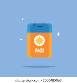 sunscreen bottle icon. Flat illustration of body cream icon. suitable for poster and web design use