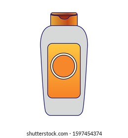 sunscreen bottle icon over white background, colorful design, vector illustration