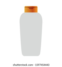 sunscreen bottle icon over white background, vector illustration