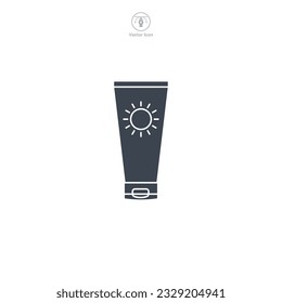 Sunscreen Bottle icon symbol vector illustration isolated on white background