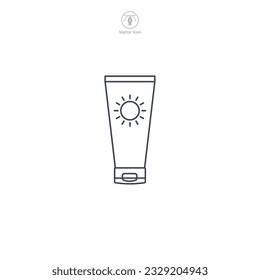 Sunscreen Bottle icon symbol vector illustration isolated on white background