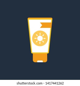Sunscreen bottle icon,Vector and Illustration.