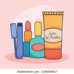 sunscreen bottle and makeup design
