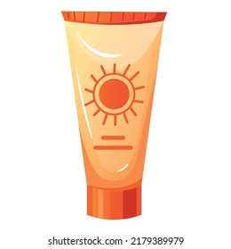 Sunscreen bottle tube summer time isolated on white background design element concept illustration
