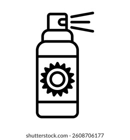 Sunscreen Bottle Vector Line Icon Design