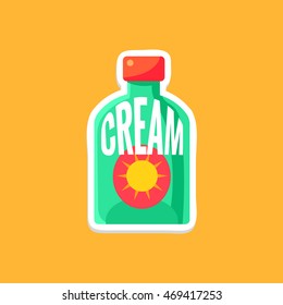 Sunscreen Bright Color Summer Inspired Sticker With Text