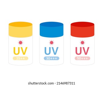 Crema de protección solar. Cuidado de la piel. Ilustración vectorial.