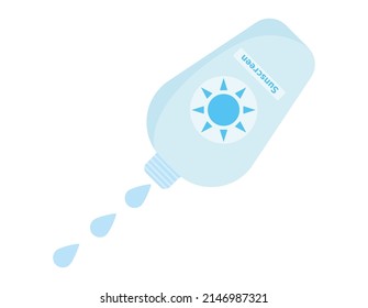 Sunscreen cream.　Skin Care . Vector illustration.
