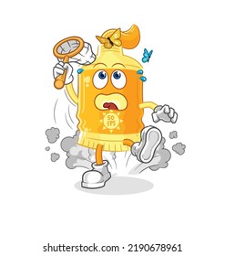 the sunscreen catch butterfly illustration. character vector