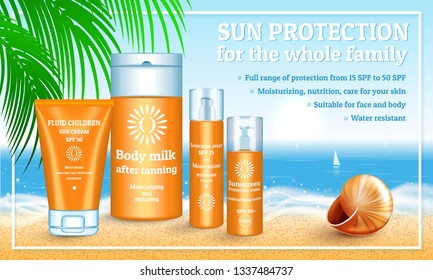 3d Cosmetic Ad Template Island Vacation Stock Vector (Royalty Free ...