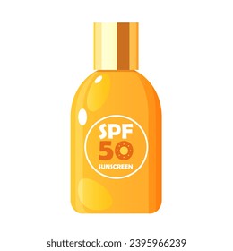 Sunscreen cosmetics isolated on a white background