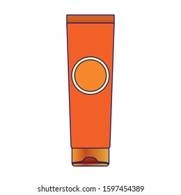 sunscreen cream bottle over white background, vector illustration