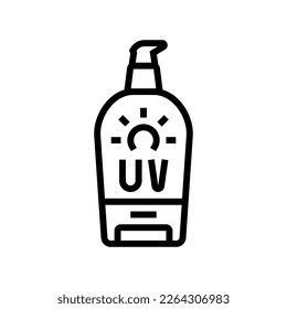 sunscreen cream cosmetic line icon vector. sunscreen cream cosmetic sign. isolated contour symbol black illustration